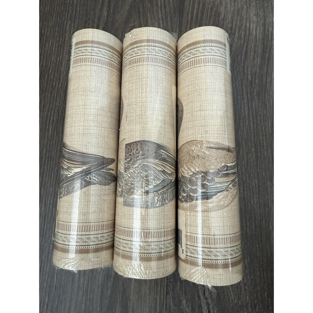 3 New Vintage Rolls Of Duck Wall Paper Border Prepared 5 Yards Each Cottage Core - Picture 2 of 8